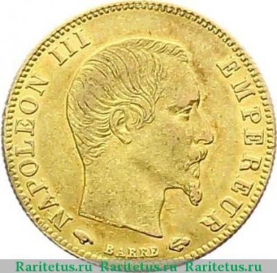 5 франков (francs) 1860 года A  Франция