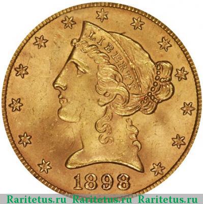 5 долларов (dollars) 1898 года  США