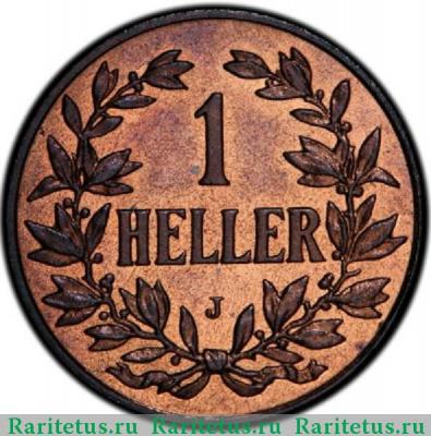 Реверс монеты 1 геллер (heller) 1910 года   Германская Восточная Африка