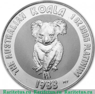 Реверс монеты 100 долларов (dollars) 1988 года  Австралия
