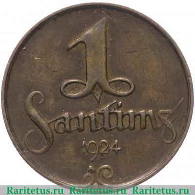 Реверс монеты 1 сантим (santims) 1924 года   Латвия