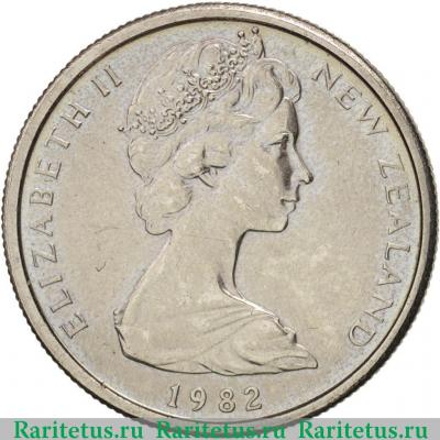 5 центов (cents) 1982 года   Новая Зеландия