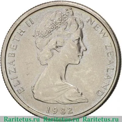 5 центов (cents) 1982 года   Новая Зеландия