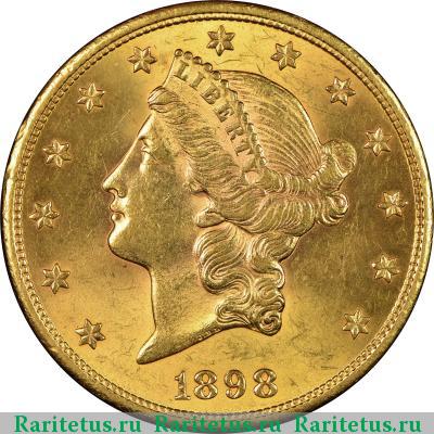 20 долларов (dollars) 1898 года S США