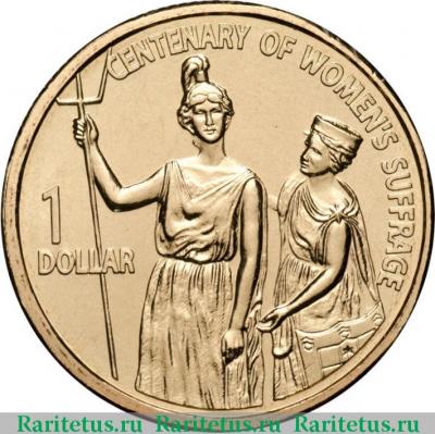 Реверс монеты 1 доллар (dollar) 2003 года  право женщин Австралия