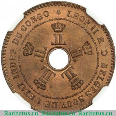 2 сантима (centimes) 1887 года   Свободное государство Конго