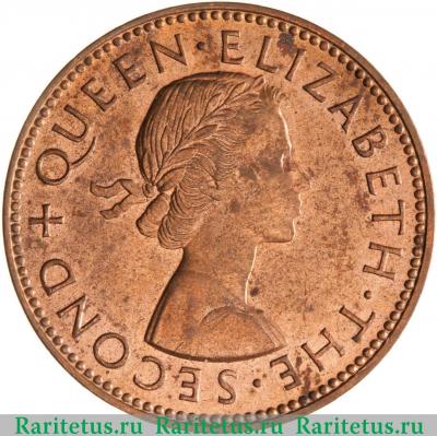 1/2 пенни (penny) 1959 года   Новая Зеландия