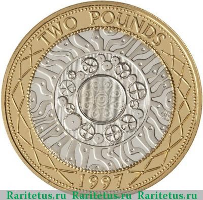 Реверс монеты 2 фунта (pounds) 1997 года  Великобритания