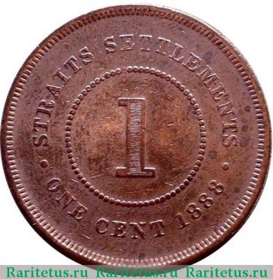 Реверс монеты 1 цент (cent) 1888 года   Стрейтс Сетлментс
