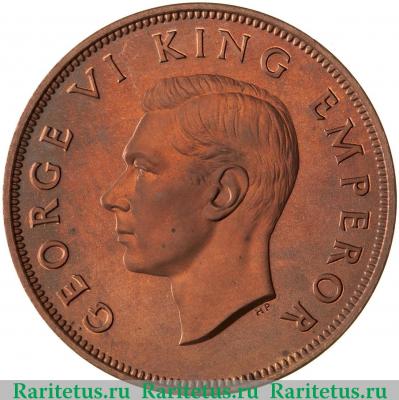 1 пенни (penny) 1940 года   Новая Зеландия