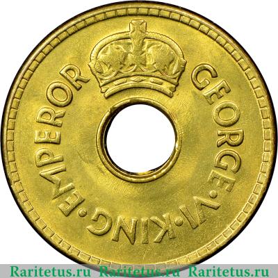 1 пенни (penny) 1943 года   Фиджи