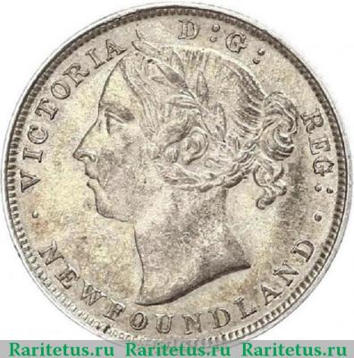 20 центов (cents) 1890 года   Ньюфаундленд