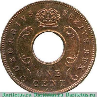1 цент (cent) 1952 года KN  Британская Восточная Африка