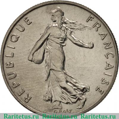 1/2 франка (franc) 1985 года   Франция