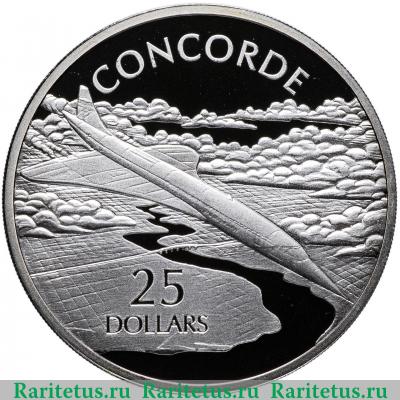 Реверс монеты 25 долларов (dollars) 2003 года  Конкорд Соломоновы Острова proof