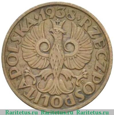 2 гроша (grosze) 1938 года   Польша