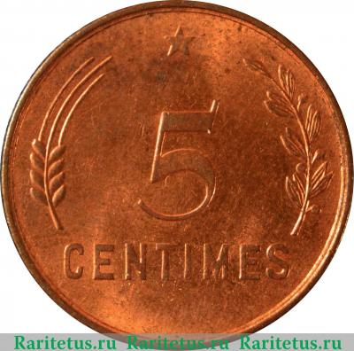 Реверс монеты 5 сантимов (centimes) 1930 года   Люксембург