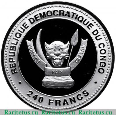240 франков (francs) 2014 года   Конго (ДРК) proof