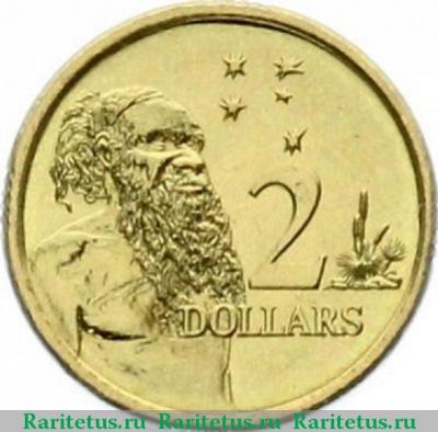 Реверс монеты 2 доллара (dollars) 1998 года   Австралия