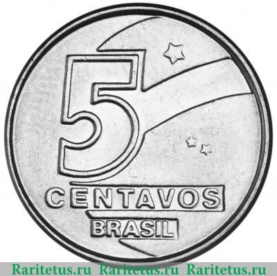 Реверс монеты 5 сентаво (centavos) 1989 года   Бразилия