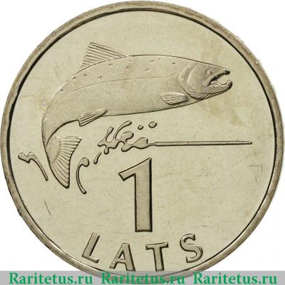 Реверс монеты 1 лат (lats) 1992 года   Латвия