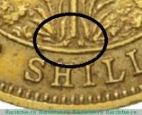 Деталь монеты 1 шиллинг (shilling) 1947 года KN  Британская Западная Африка
