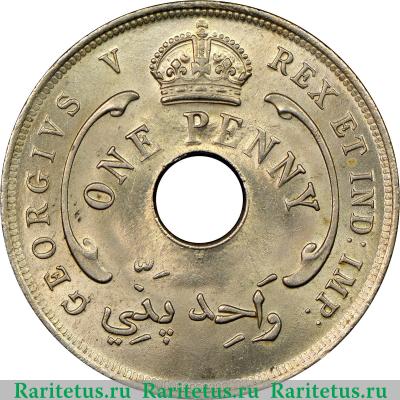 1 пенни (penny) 1926 года   Британская Западная Африка