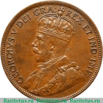 1 цент (cent) 1917 года   Ньюфаундленд
