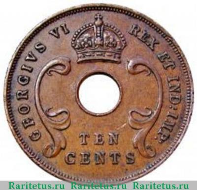 10 центов (cents) 1945 года   Британская Восточная Африка