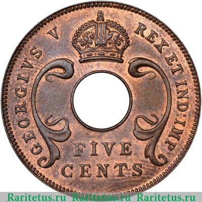 5 центов (cents) 1925 года   Британская Восточная Африка