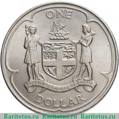 Реверс монеты 1 доллар (dollar) 1969 года   Фиджи