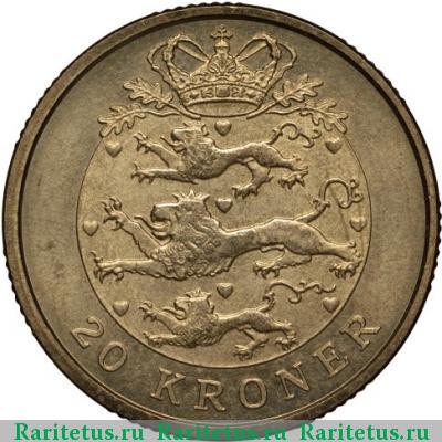 Реверс монеты 20 крон (kroner) 2003 года  
