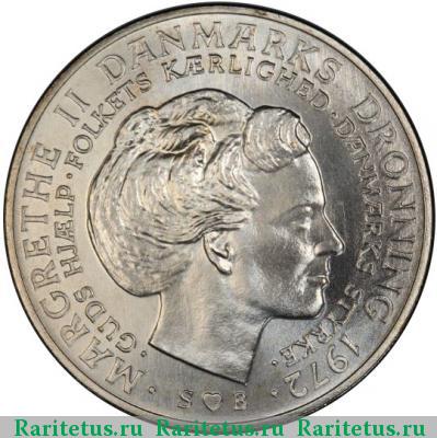 Реверс монеты 10 крон (kroner) 1972 года  