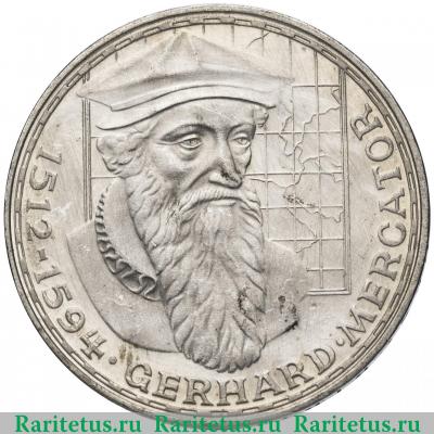 Реверс монеты 5 марок (deutsche mark) 1969 года  Меркатор Германия