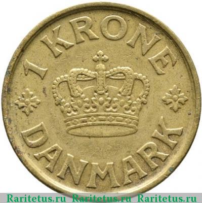Реверс монеты 1 крона (krone) 1925 года  Дания