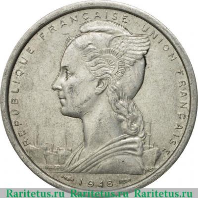 2 франка (francs) 1948 года   Французская Западная Африка