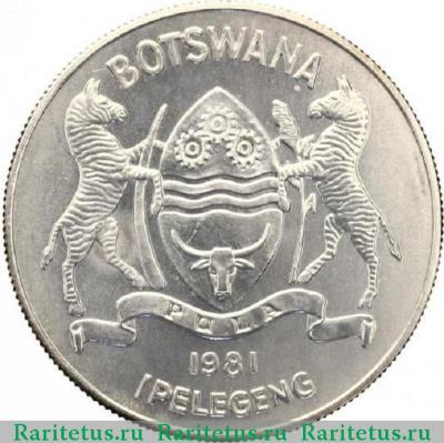 5 пул (pul) 1981 года   Ботсвана