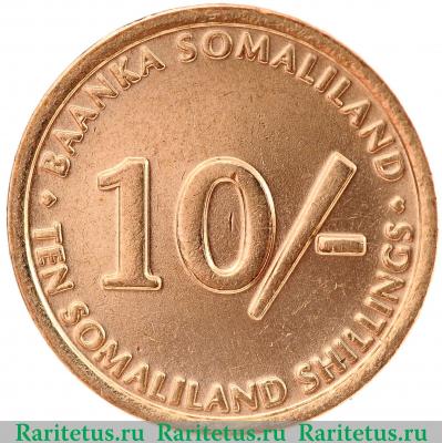 Реверс монеты 10 шиллингов (shillings) 2002 года   Сомалиленд