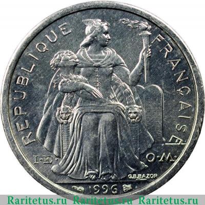 2 франка (francs) 1996 года   Французская Полинезия