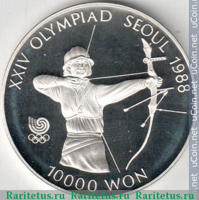 10000 вон (won) 1987 года   Южная Корея