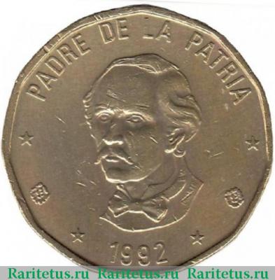 1 песо (peso) 1992 года   Доминикана