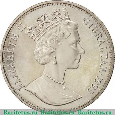 1 крона (crown) 1993 года  Гибралтар