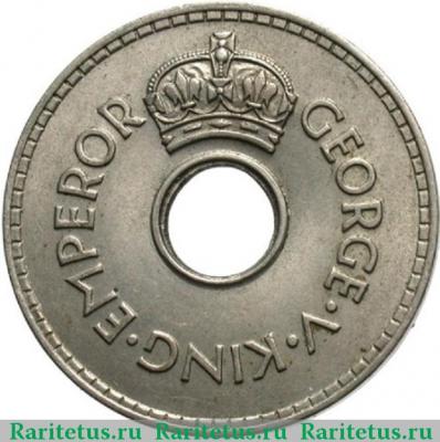 1 пенни (penny) 1936 года  Георг Фиджи