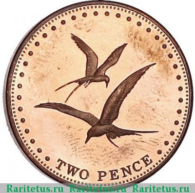 Реверс монеты 2 пенса (pence) 2009 года  остров Гоф Тристан-да-Кунья