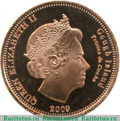 1/2 пенни (half penny) 2009 года  остров Гоф Тристан-да-Кунья