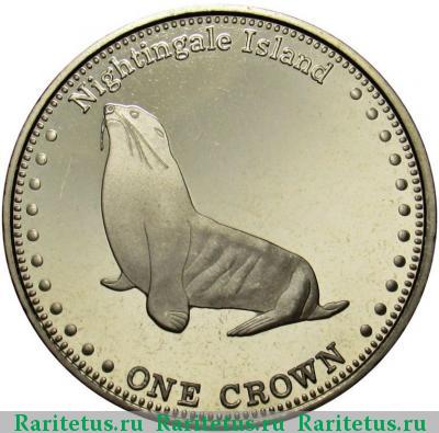 Реверс монеты 1 крона (crown) 2011 года  остров Найтингейл Тристан-да-Кунья