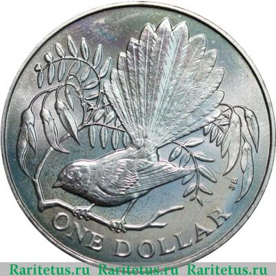 Реверс монеты 1 доллар (dollar) 1980 года   Новая Зеландия