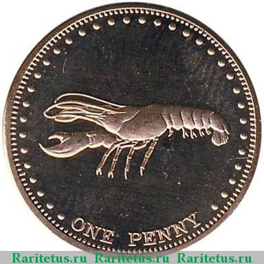 Реверс монеты 1 пенни (penny) 2008 года   Тристан-да-Кунья