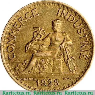 1 франк (franc) 1923 года   Франция