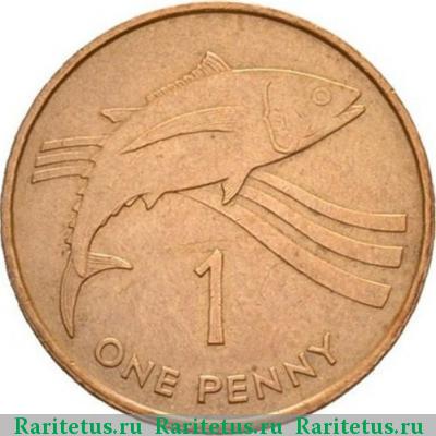 Реверс монеты 1 пенни (penny) 1984 года   Острова Святой Елены и Вознесения